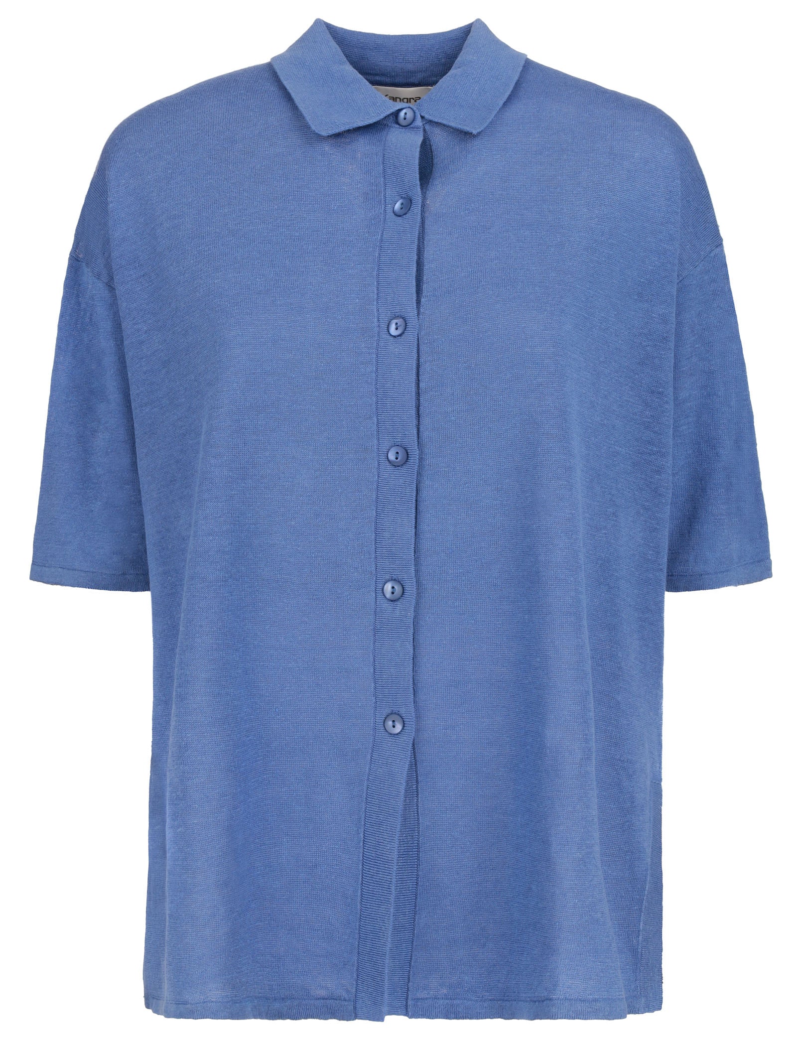 CAMICIA MANICA CORTA IN LINO CON CONTROPIEGO