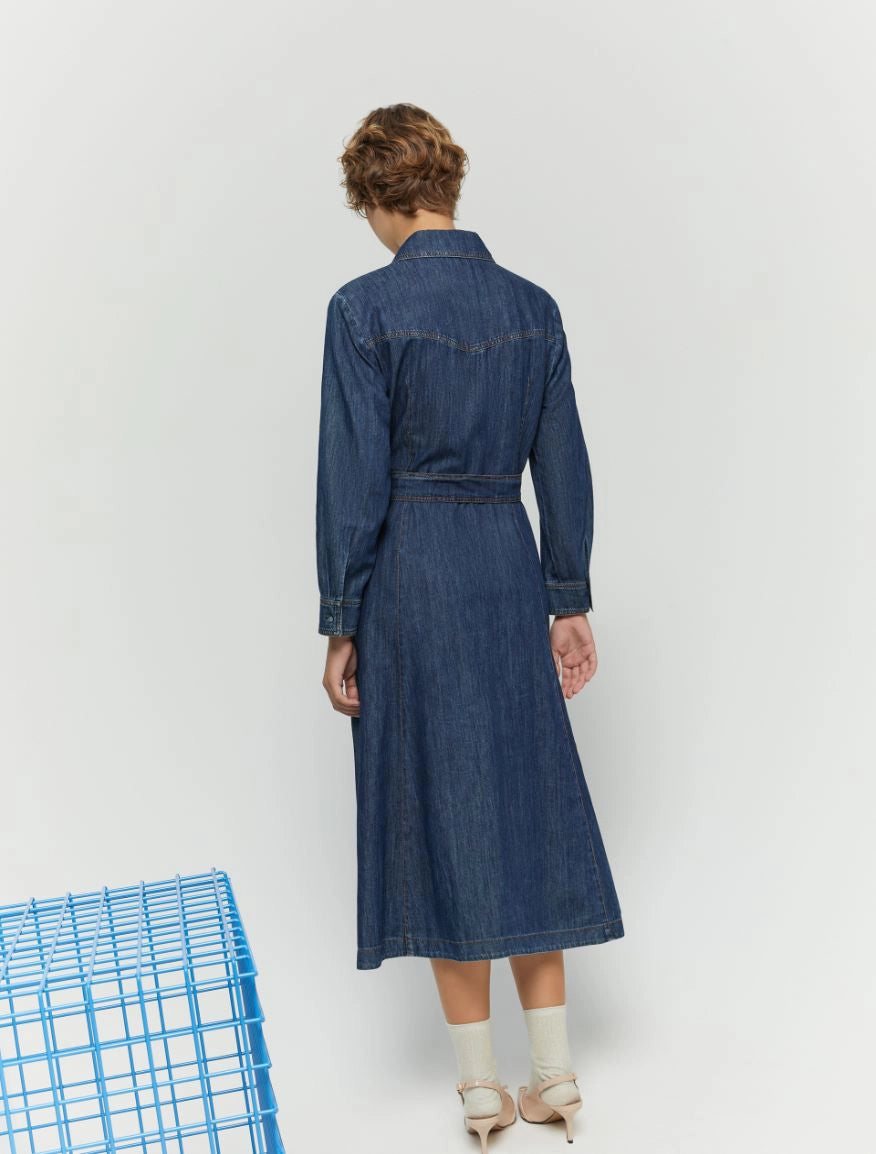 ABITO FIT &amp; FLARE DENIM