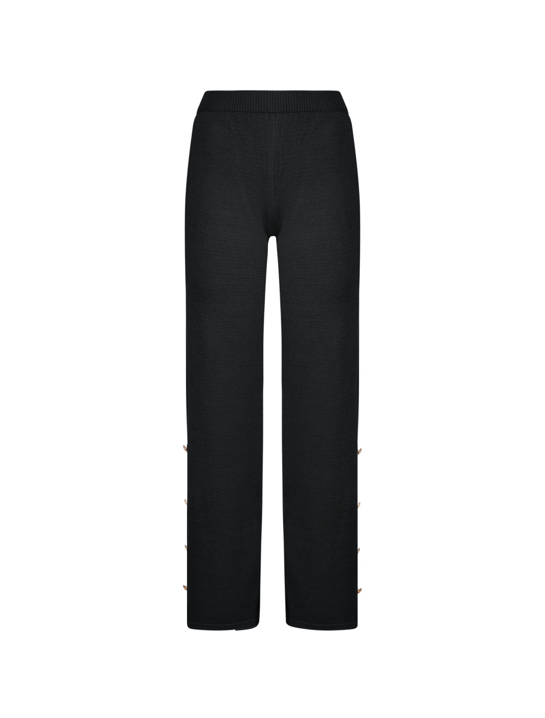 Pantaloni in Maglia con Bottoni Oro