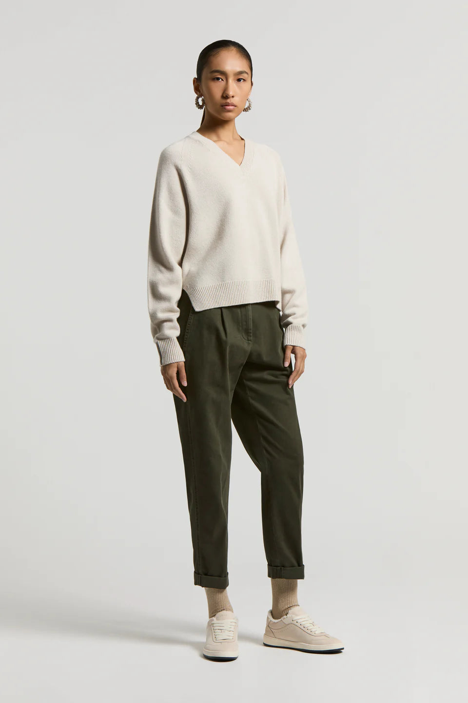 Pantalone twill di cotone smeragliato