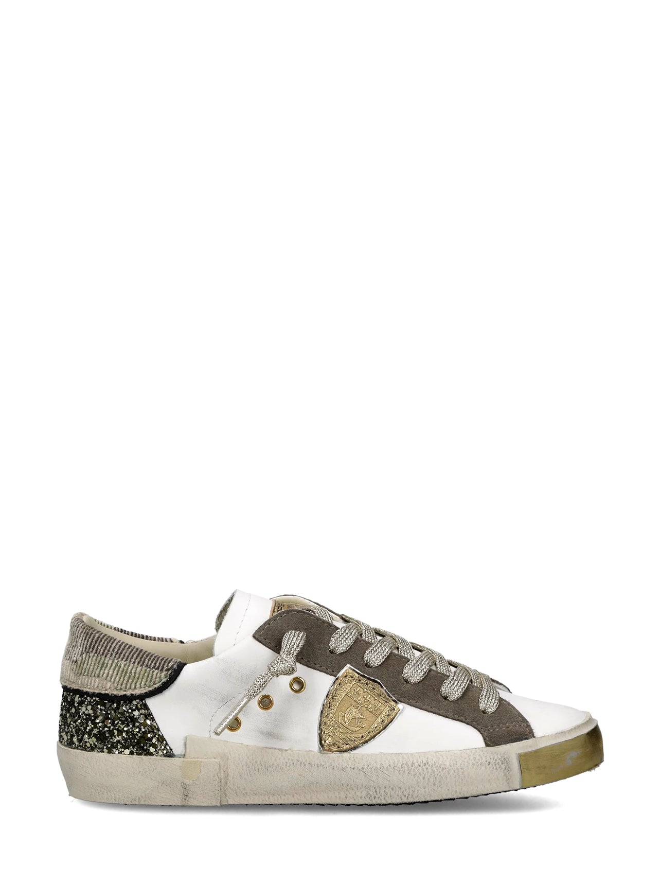 Sneakers Prsx Donna, Bianco Verde Militare