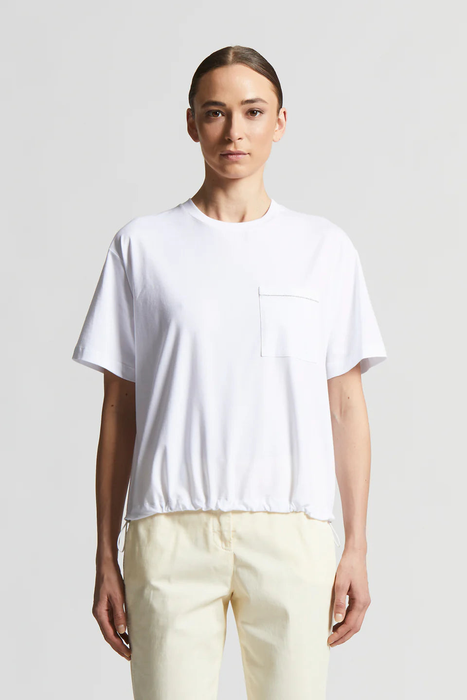 T-SHIRT JERSEY IN COTONE BIELASTICO