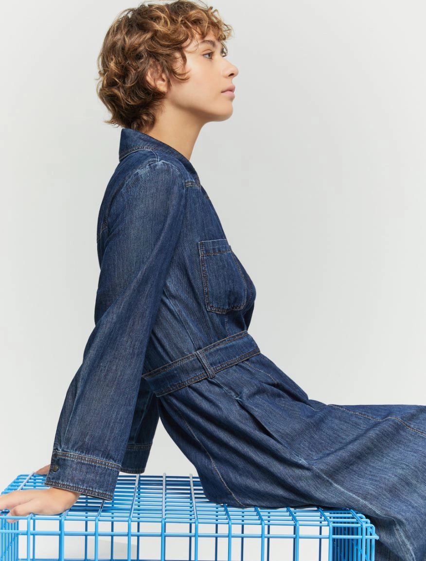 ABITO FIT &amp; FLARE DENIM