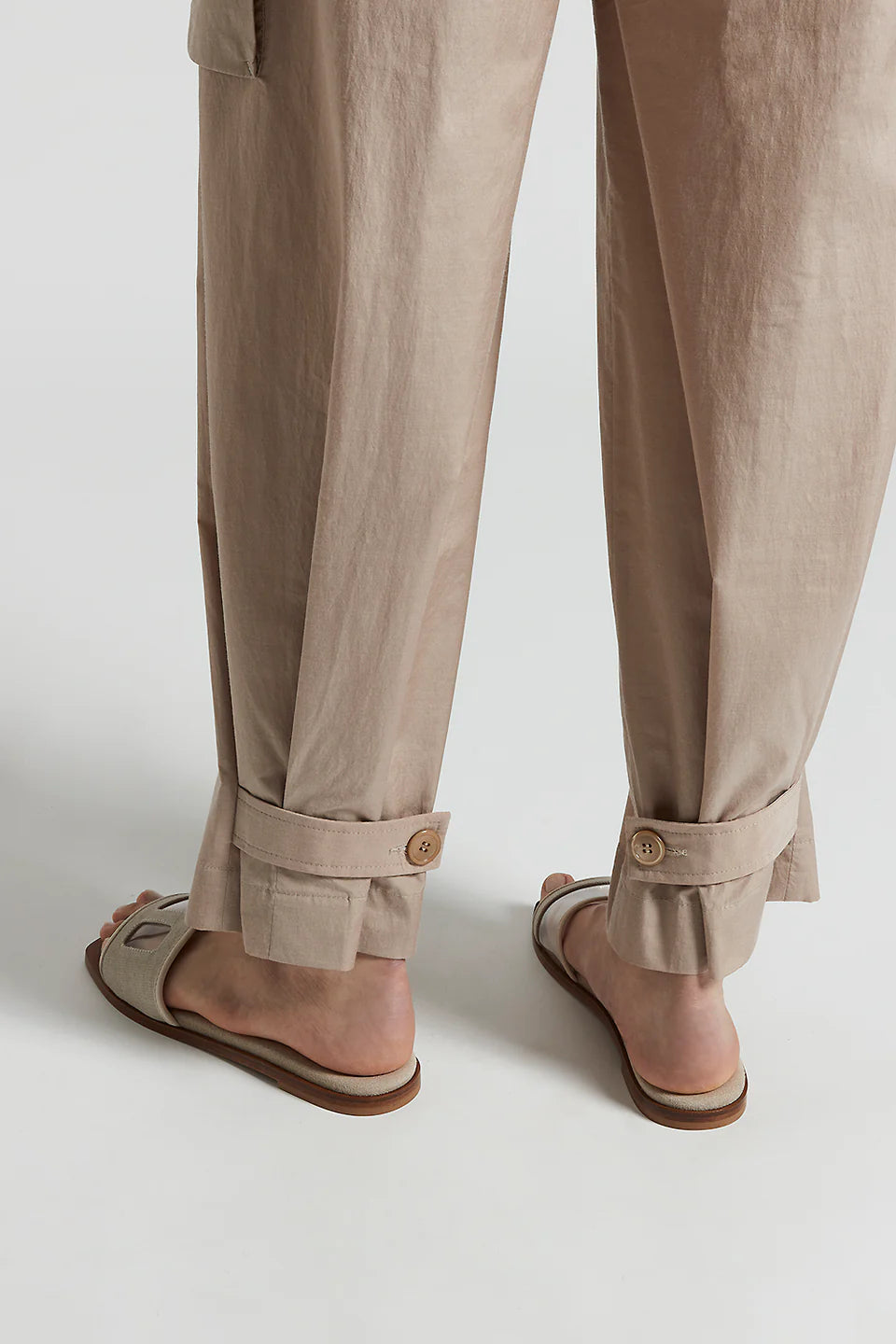 PANTALONE POPELINE IN MISTO COTONE MANO VELA