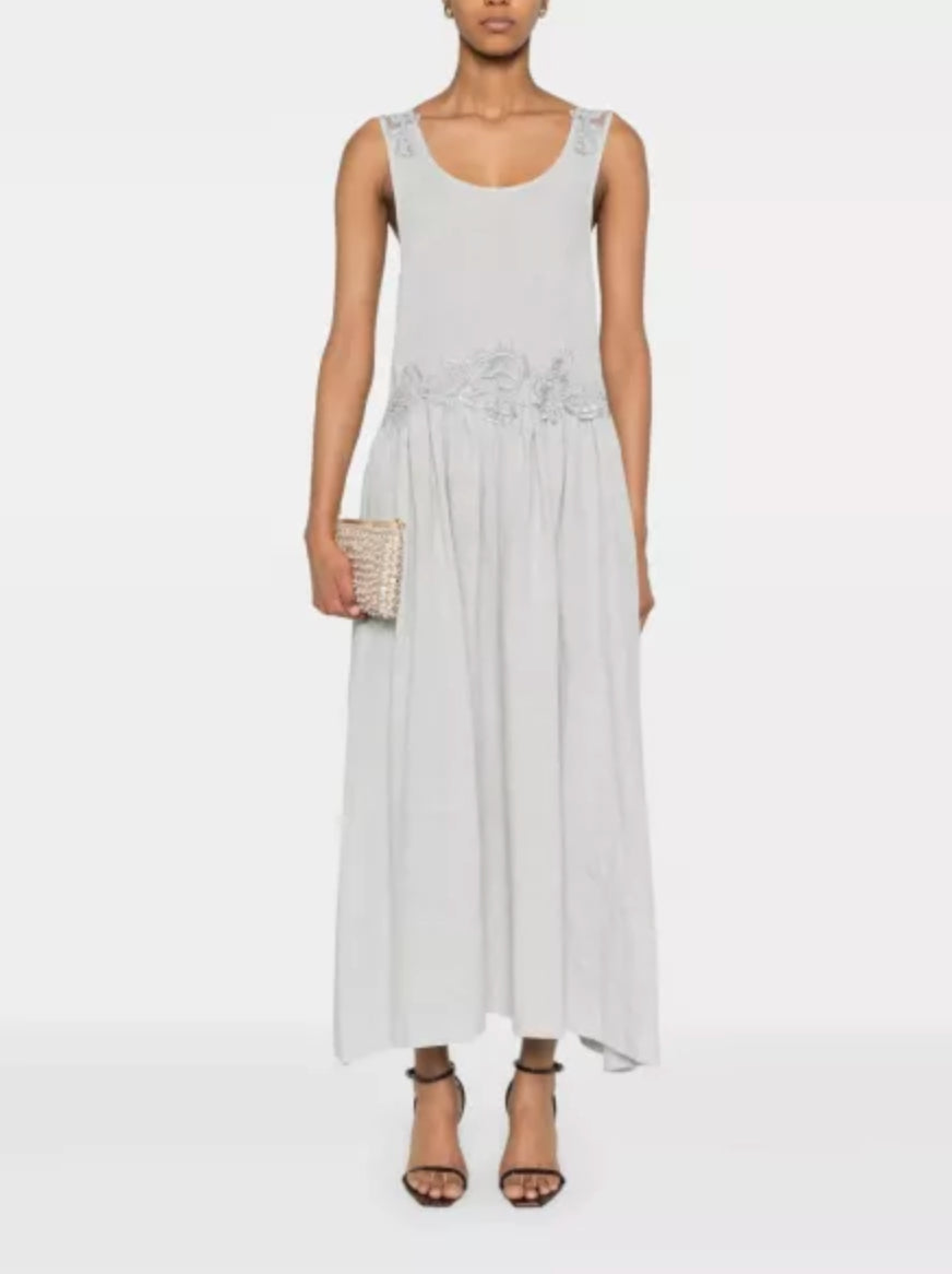 Abito Fluid White Pizzo