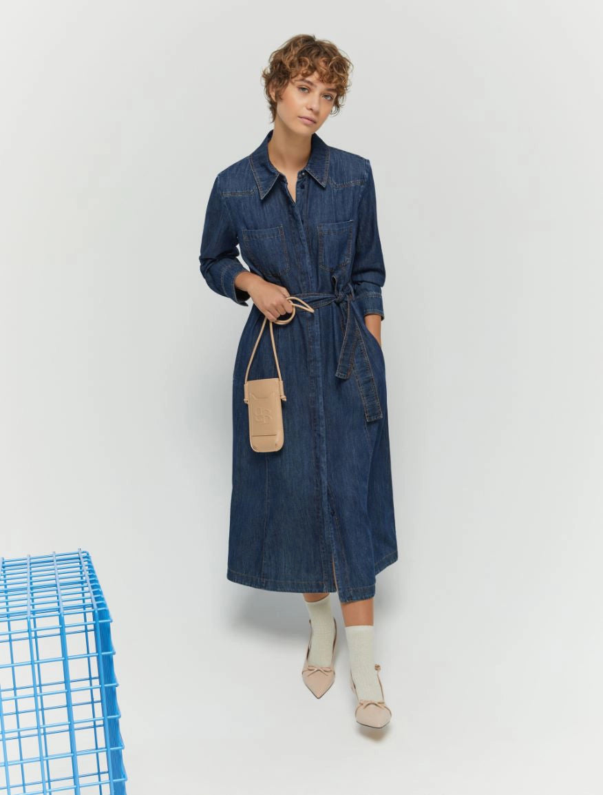 ABITO FIT &amp; FLARE DENIM