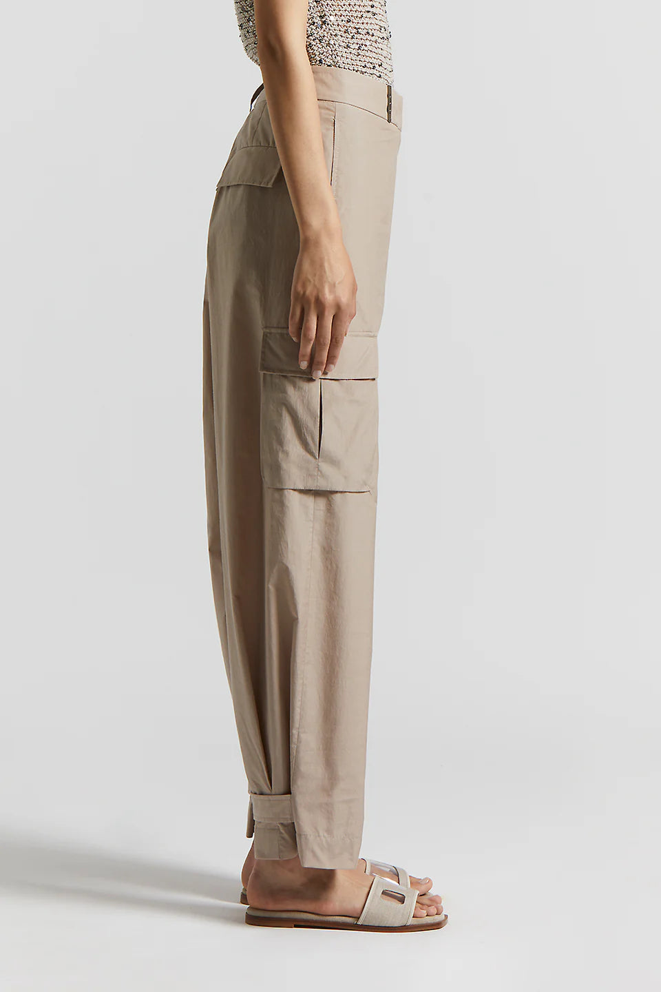 PANTALONE POPELINE IN MISTO COTONE MANO VELA