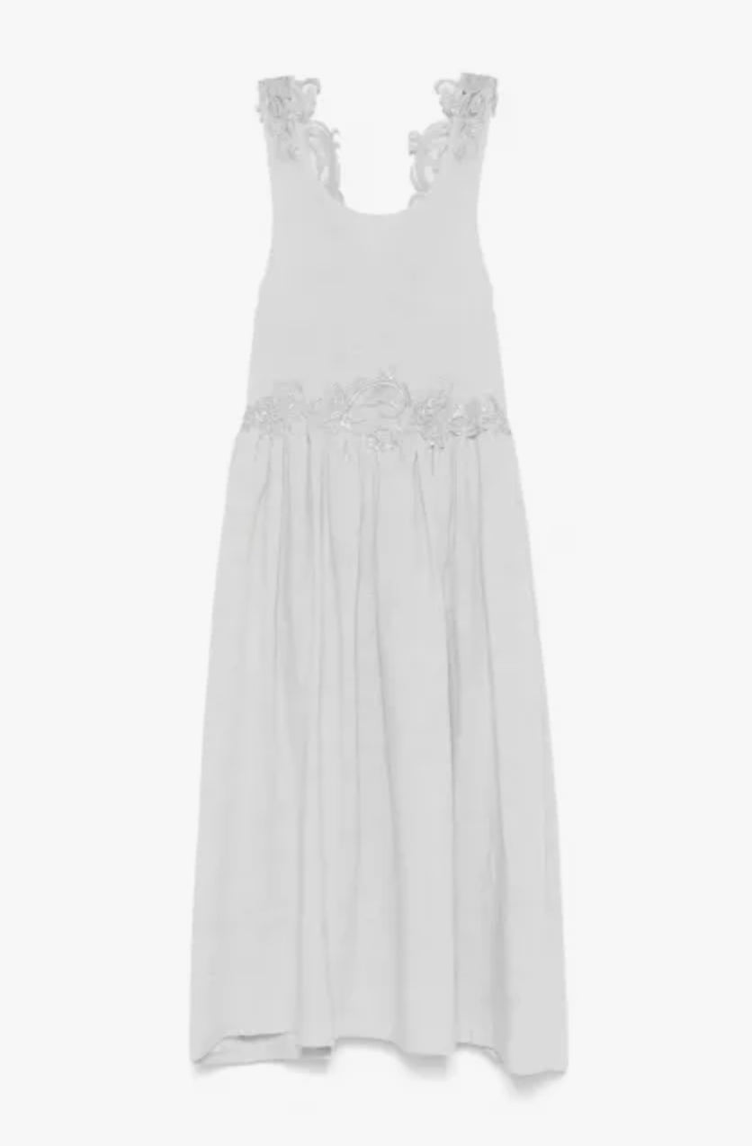 Abito Fluid White Pizzo