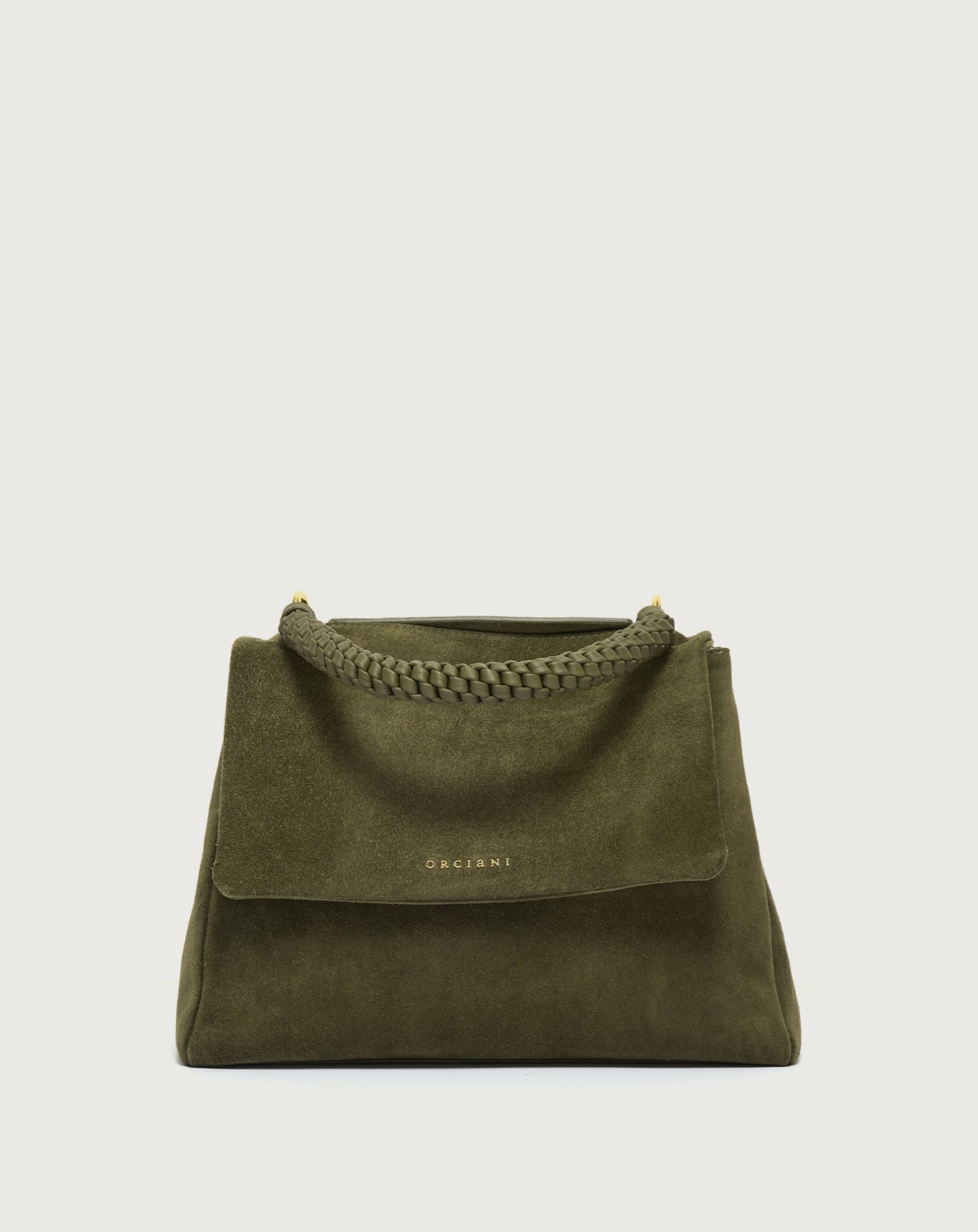 Borsa Sveva Peach Media a spalla in suede con tracolla