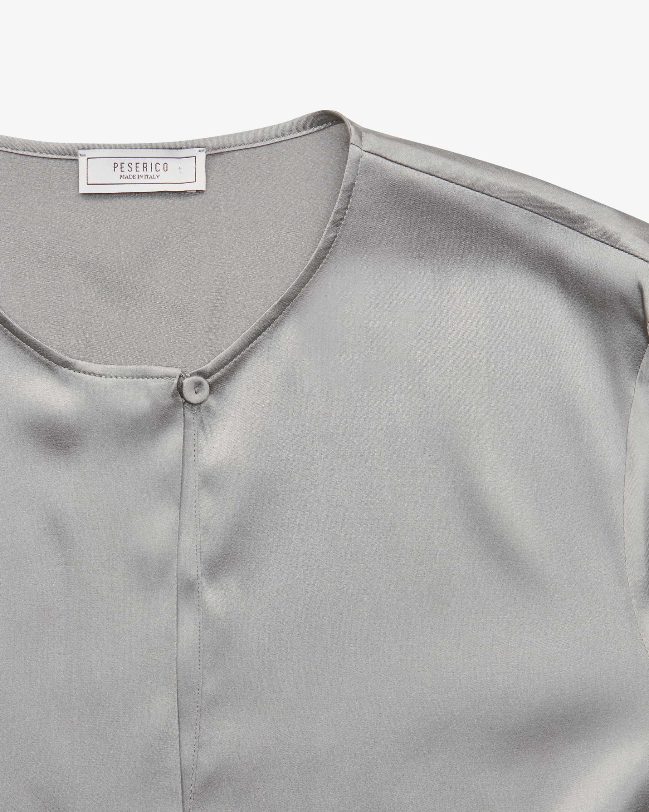 Camicia raso di seta stretch lucido