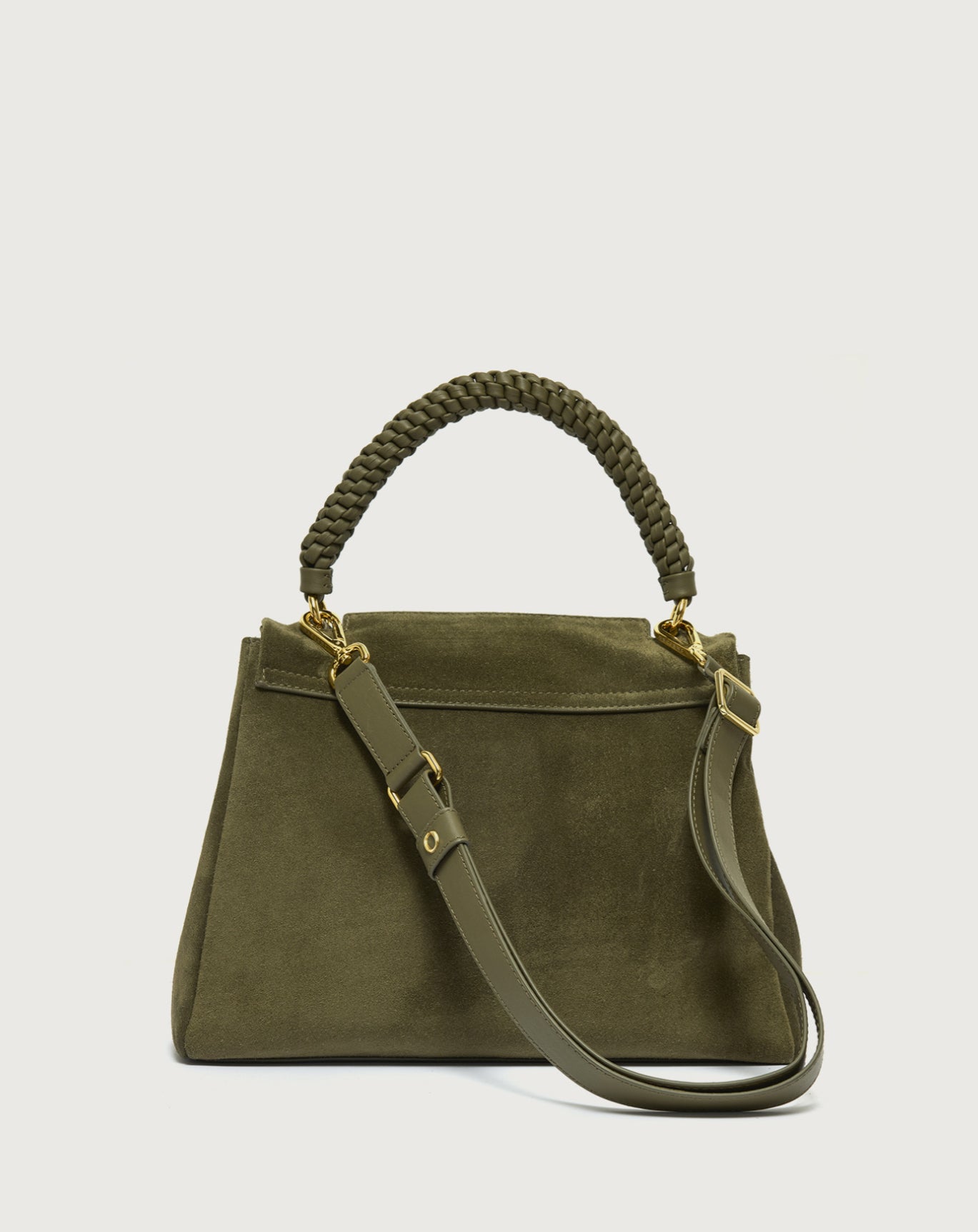 Borsa Sveva Peach Media a spalla in suede con tracolla