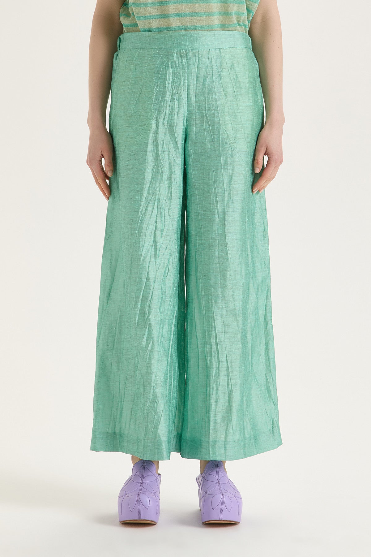 Pantalone froisse linen