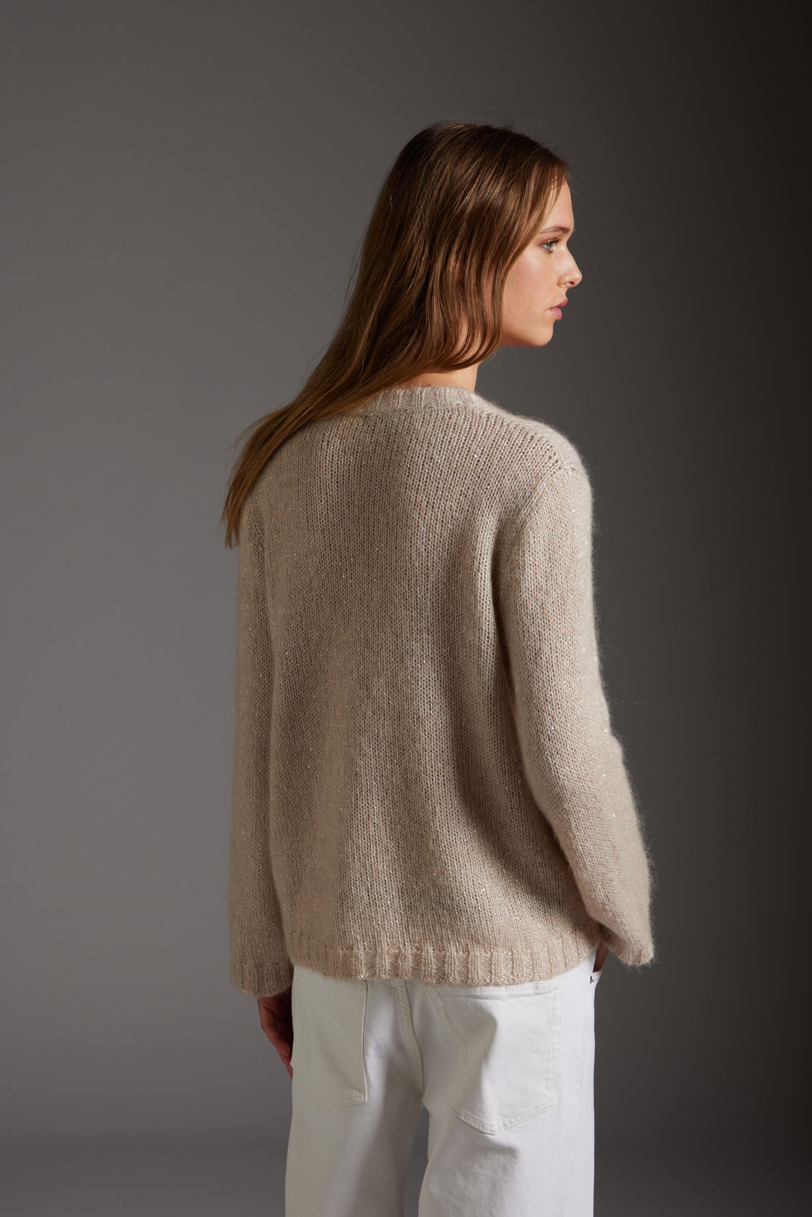 Maglia Scollo a V con Micropailletes