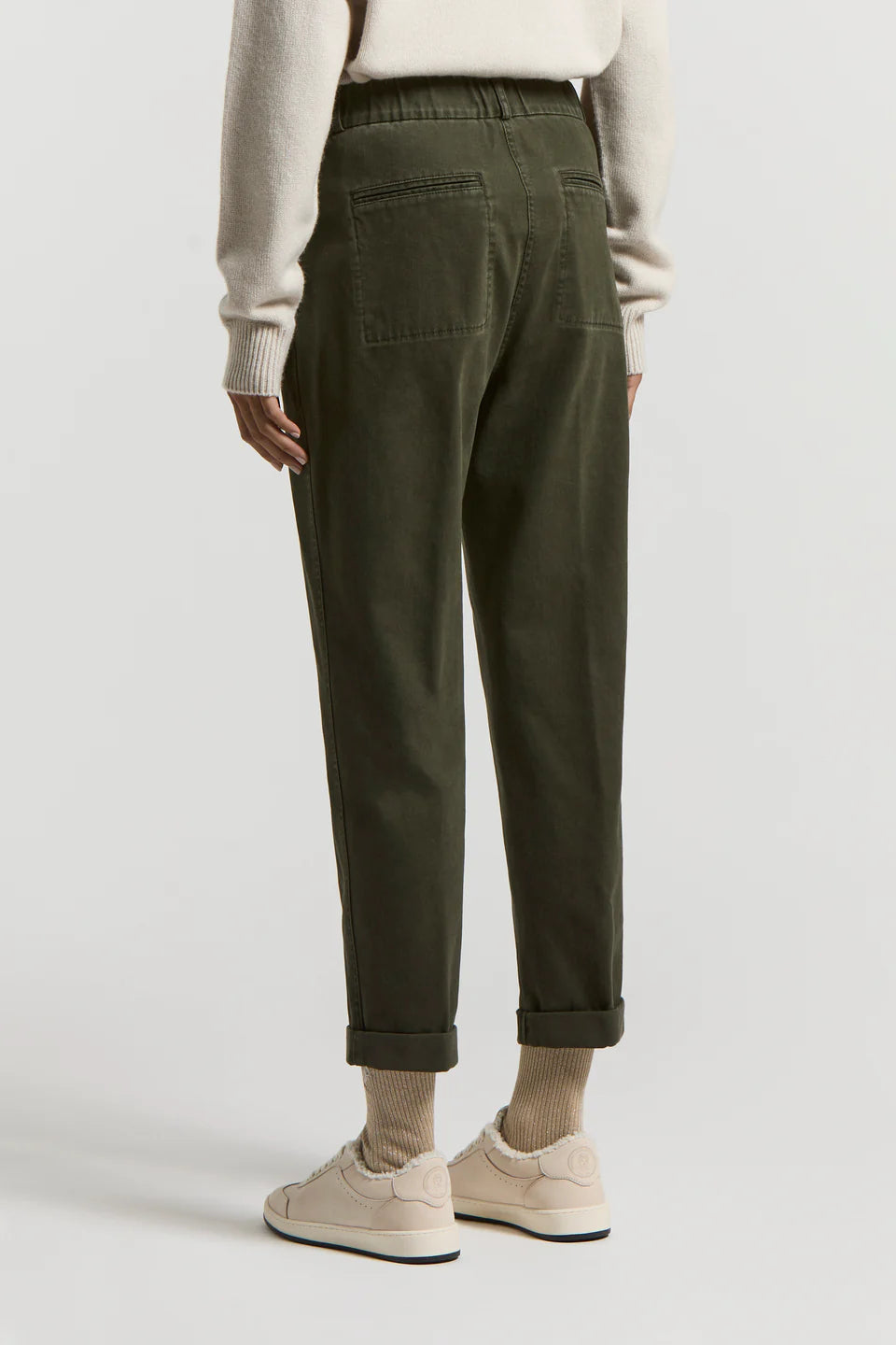 Pantalone twill di cotone smeragliato